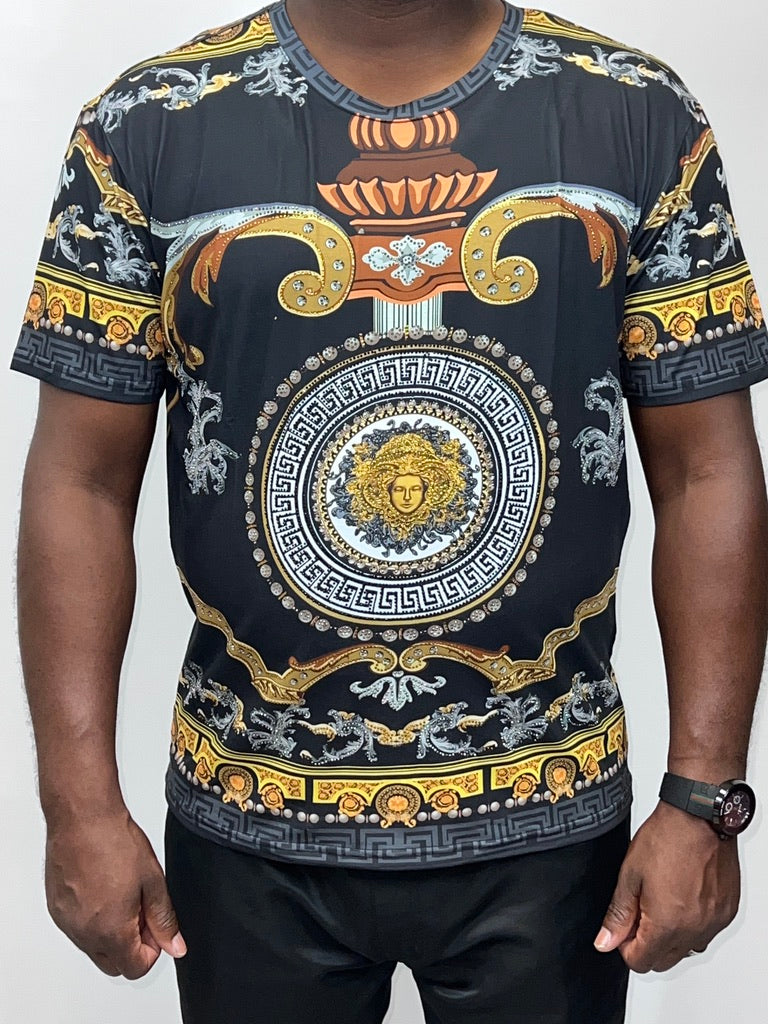 black and gold crewneck