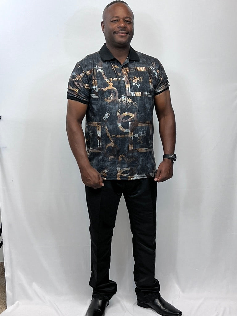 pattern collared shirt