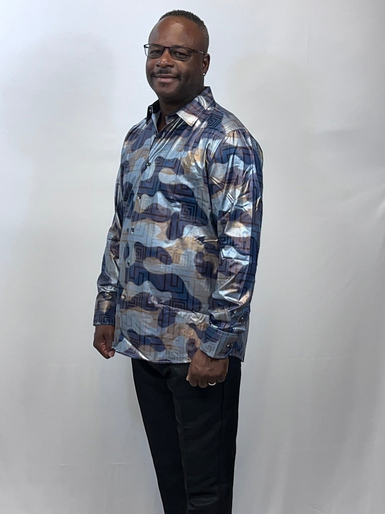 print button up shirt