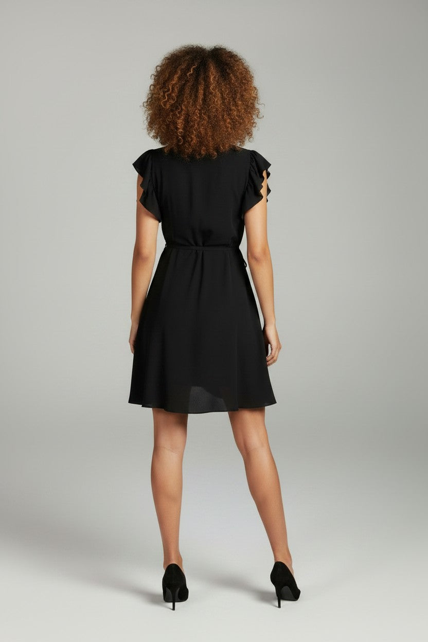 Women’s Ruffle Trim Wrap Mini Dress | Fashion Jade Dresses Fashion Jade