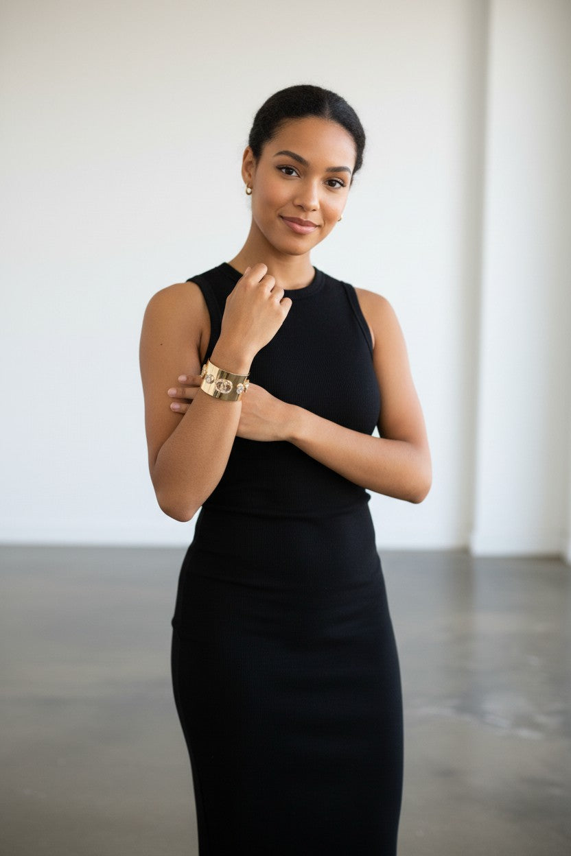 Women’s Wide Gold Statement Cuff Bracelet | Fashion Jade Bracelets Fashion Jade