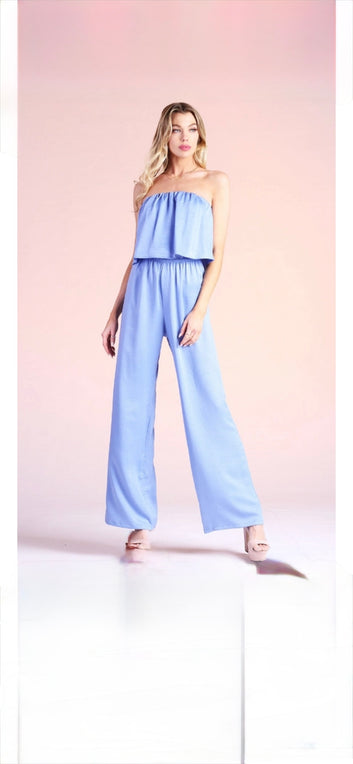 Strapless Satin Jumpsuit Jumpsuit Fashion Jade