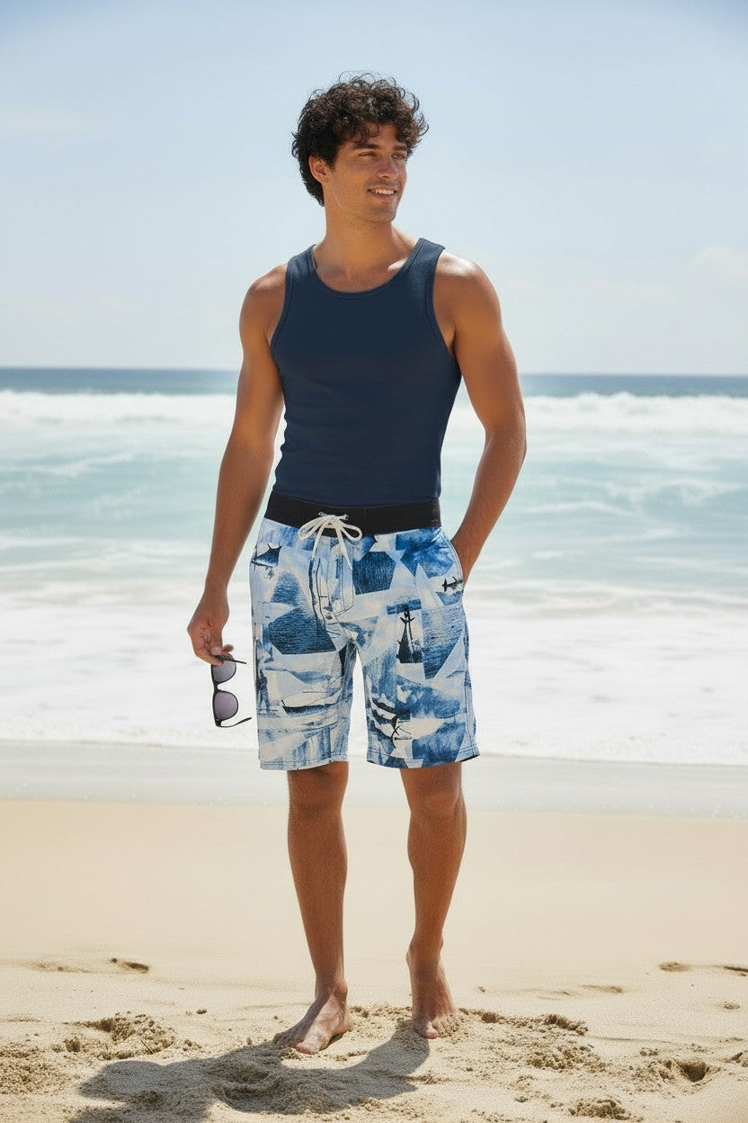 Men’s Coastal Print Swim Trunks | Fashion Jade Swimwear Fashion Jade