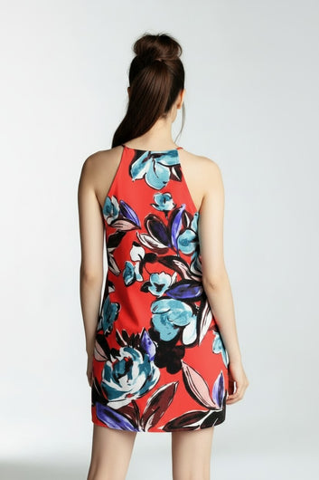 Women’s Bold Floral Print Shift Mini Dress | Fashion Jade Dresses Fashion Jade