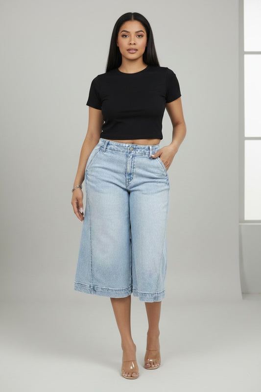 Women’s High‑Rise Light Wash Denim Shorts | Fashion Jade Shorts Fashion Jade S Machine washable Blue