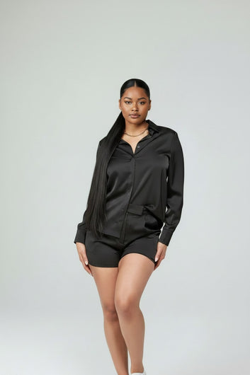 Women's Luxe Satin Short Set | Fashion Jade Set Fashion Jade