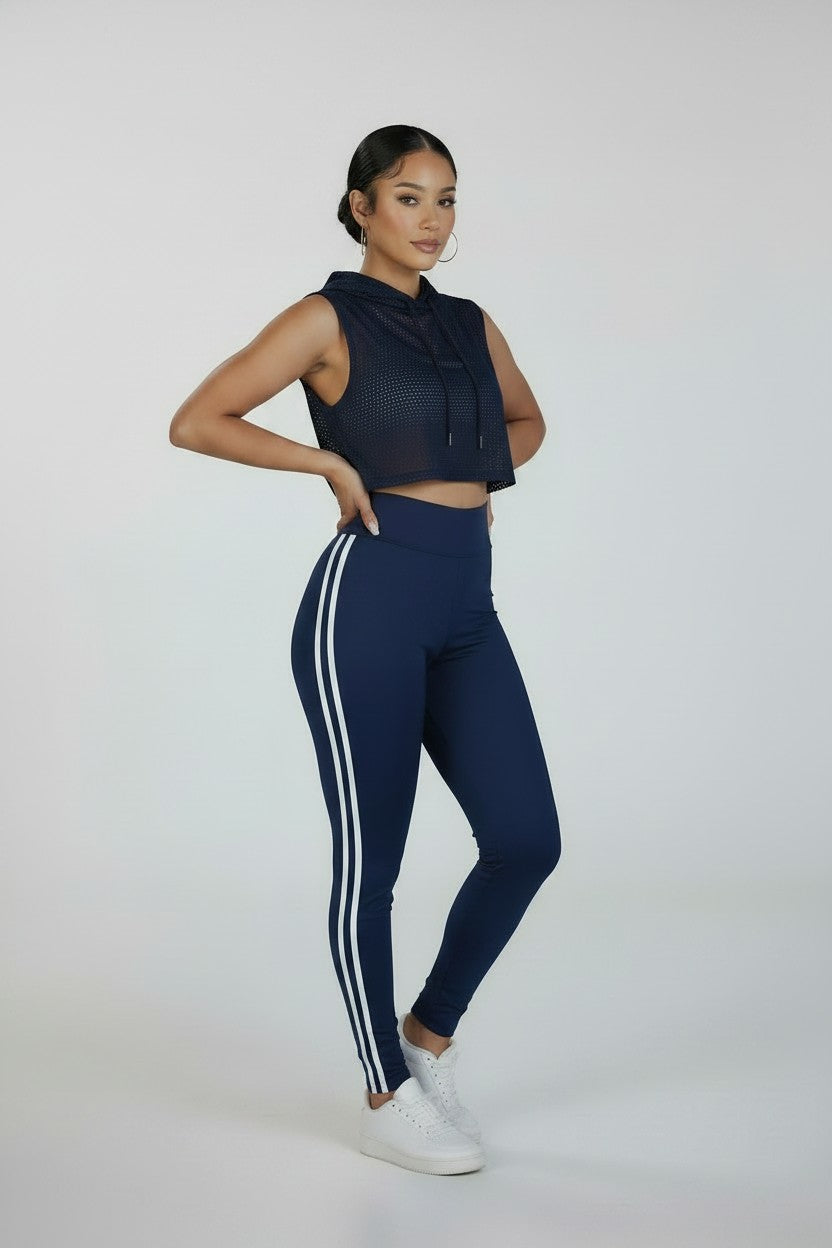Women’s Navy Three‑Piece Tracksuit Set | Fashion Jade Activewear Fashion Jade