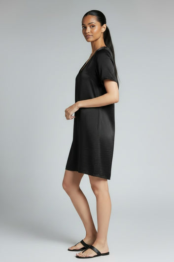Women's Satin T-Shirt Dress – Luxe Casual Dress | Fashion Jade