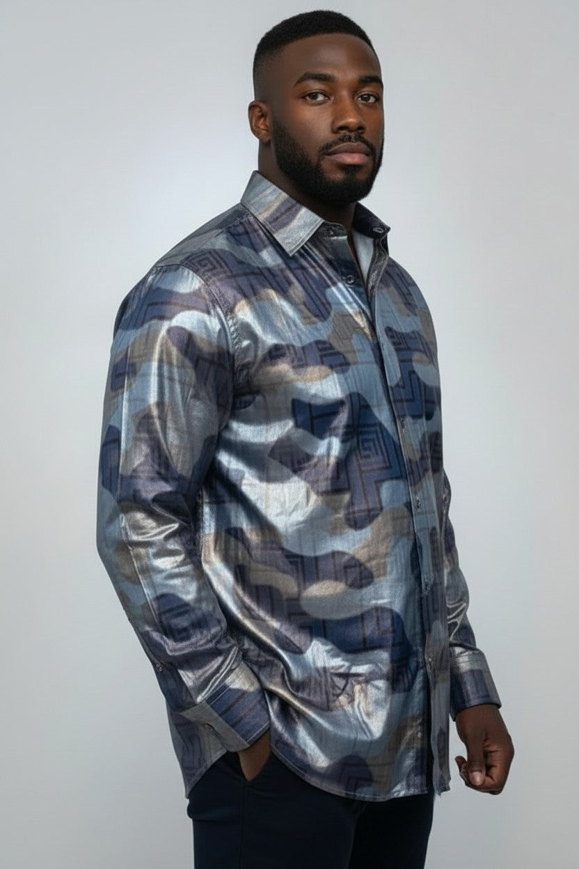 Men's Print Button-Up Shirt | Fashion Jade Shirts Fashion Jade