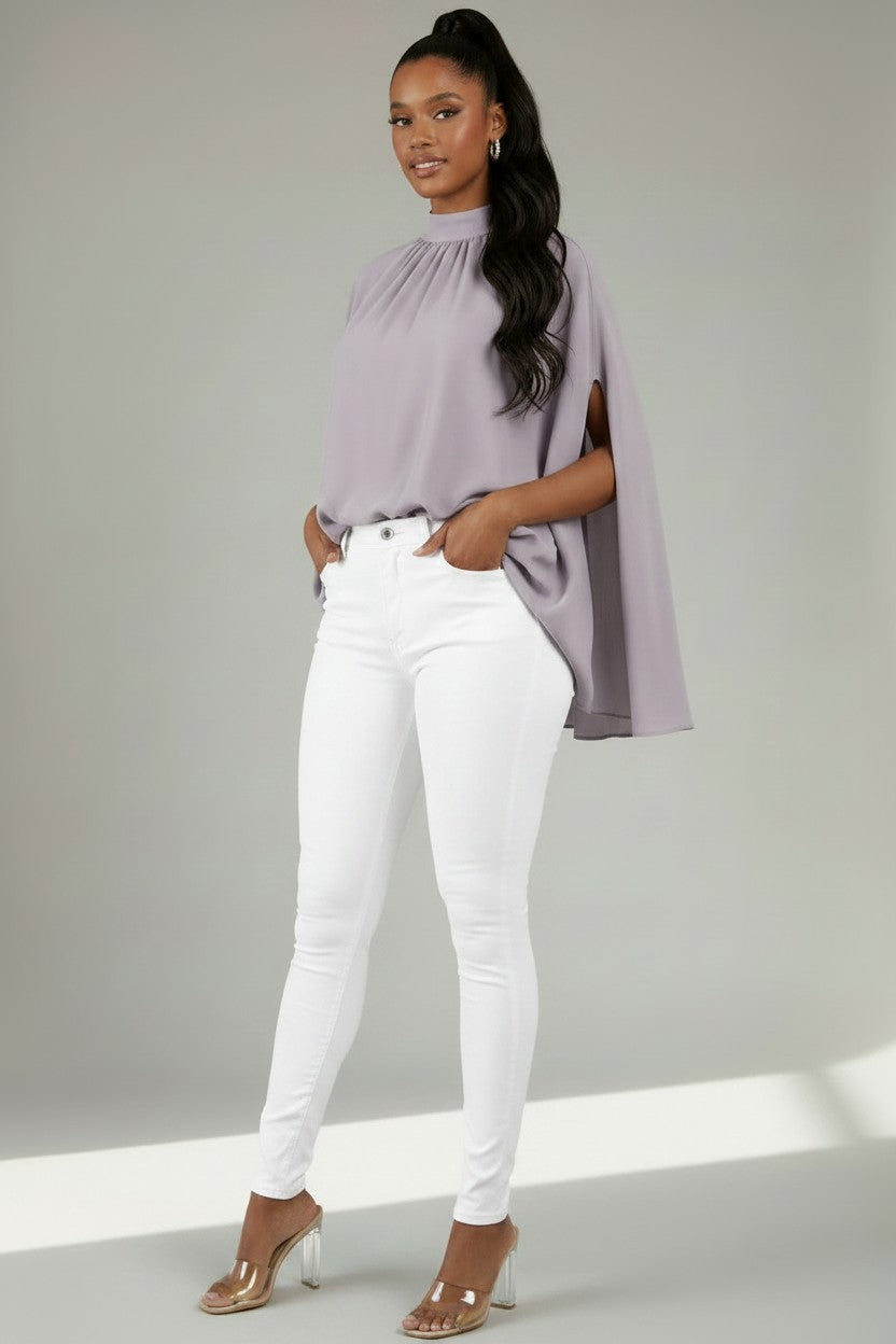 Women’s High‑Neck Draped Blouse – Effortless Elegance | Fashion Jade Blouse Fashion Jade