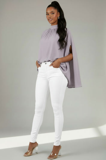 Women’s High‑Neck Draped Blouse – Effortless Elegance | Fashion Jade Blouse Fashion Jade