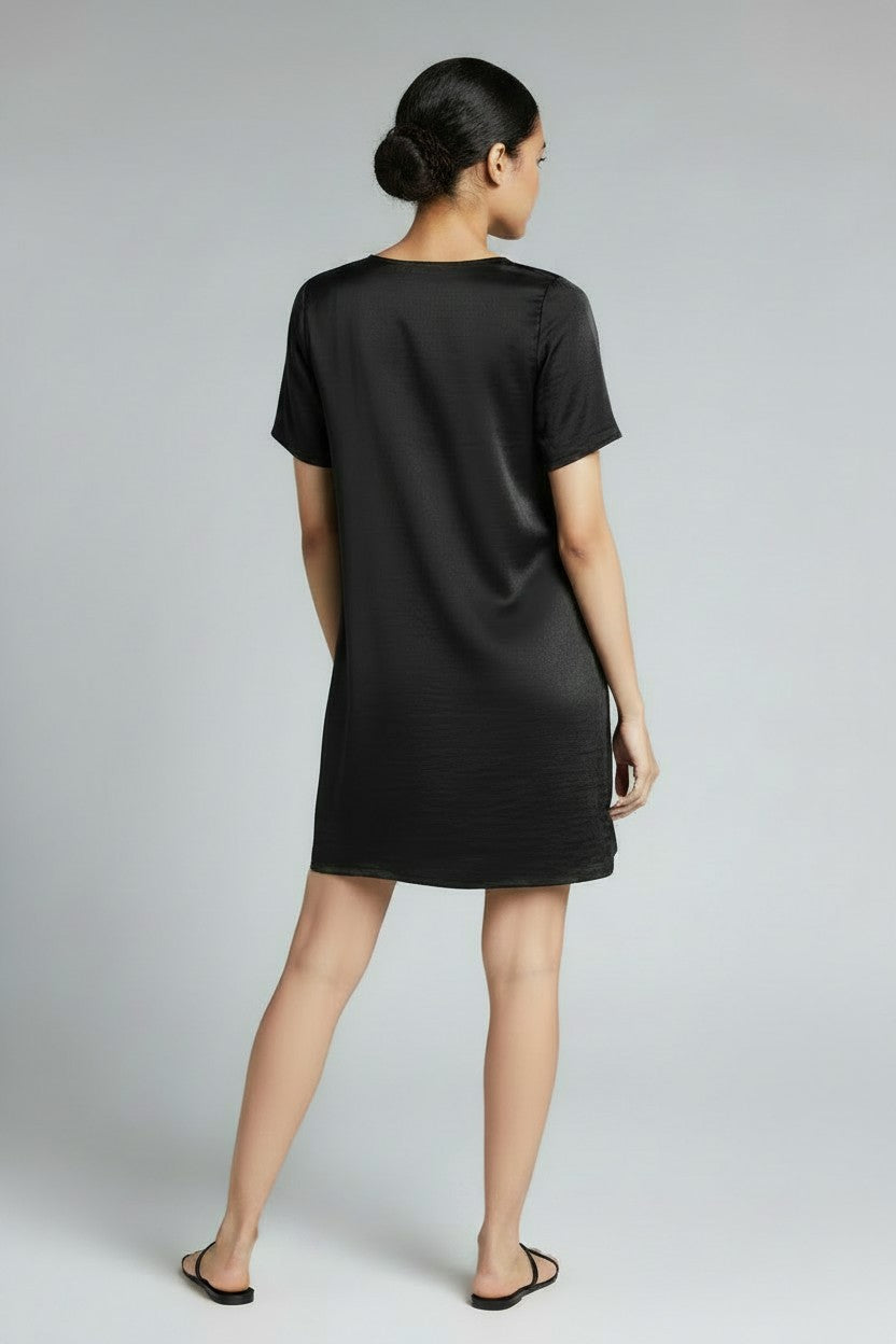 Women's Satin T-Shirt Dress – Luxe Casual Dress | Fashion Jade Dresses Fashion Jade