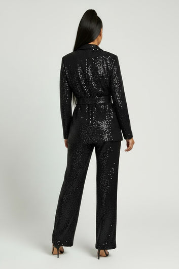 Women's Sequins Trouser Jacket Set | Fashion Jade Jumpsuit Fashion Jade