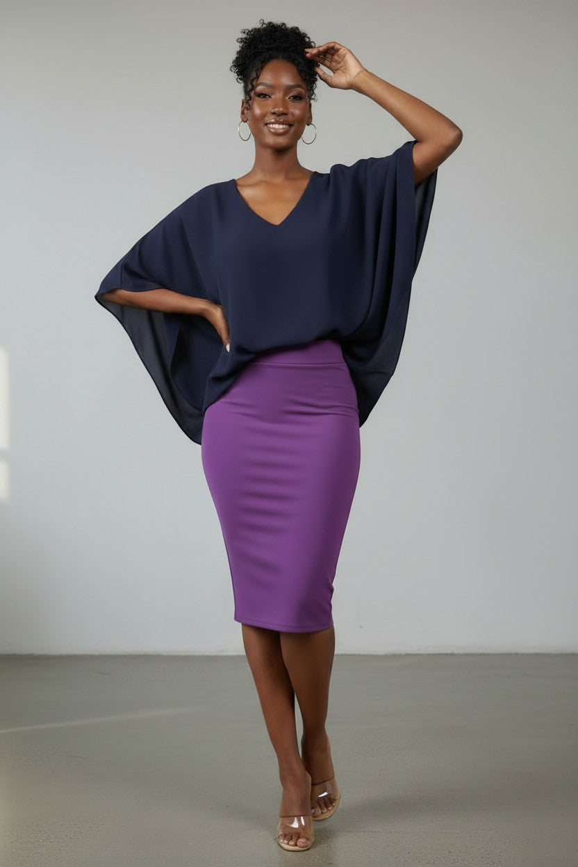 Women’s Draped V‑Neck Top – Effortless Luxe | Fashion Jade Shirts & Tops Fashion Jade Small Blue