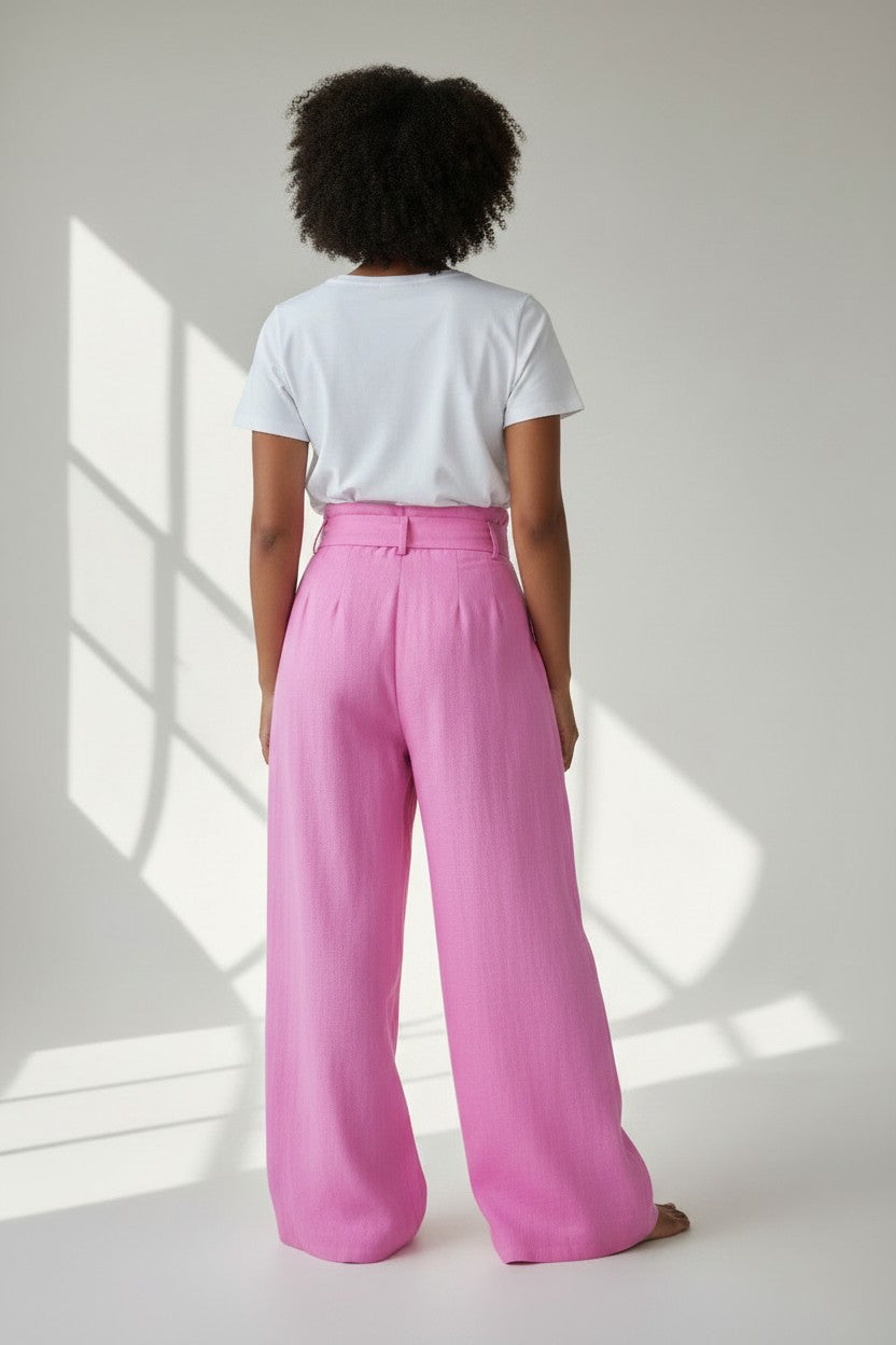 Women's Wide Leg High Waist Linen Pants| Fashion Jade Pants Fashion Jade