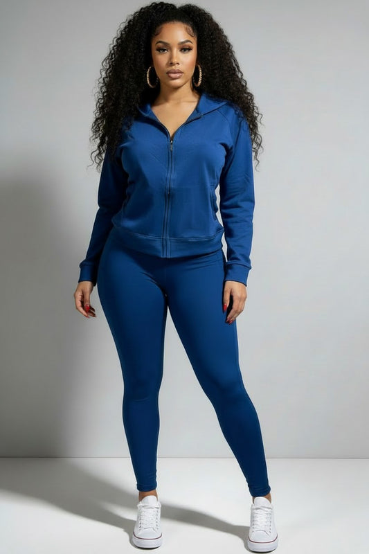 Women’s Activewear Hoodie & Jogger Set | Fashion Jade Outfit Sets Fashion Jade Small Blue