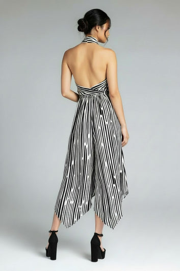 Women’s Bold Stripe Wrap Halter Midi Jumpsuit | Fashion Jade Jumpsuit Fashion Jade