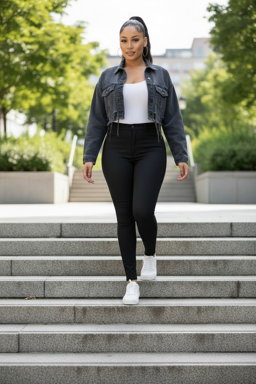 Women's “Los Angeles” Cropped Denim Jacket – Urban Edge, Effortless Cool | Fashion Jade Jacket Fashion Jade