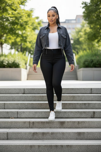 Women's “Los Angeles” Cropped Denim Jacket – Urban Edge, Effortless Cool | Fashion Jade Jacket Fashion Jade