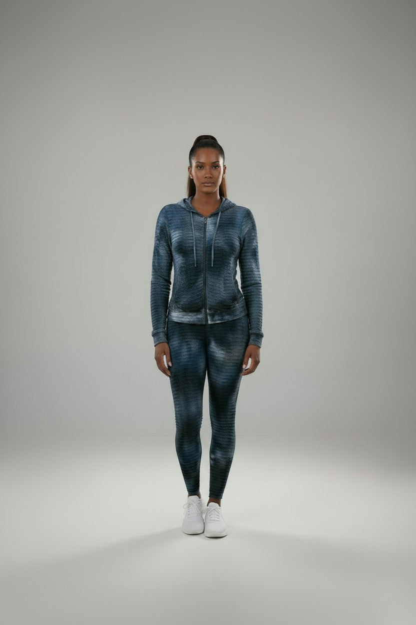 Women’s Blue Tie‑Dye Hoodie & Legging Set | Fashion Jade Outfit Sets Fashion Jade