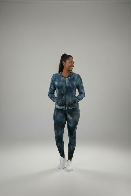 Women’s Blue Tie‑Dye Hoodie & Legging Set | Fashion Jade Outfit Sets Fashion Jade Small Blue