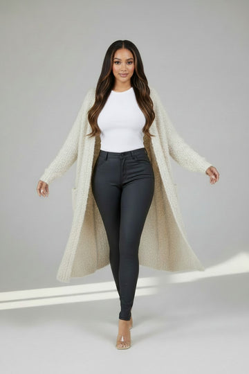 Women’s Plush Fuzzy Knit Cardigan | Fashion Jade Coats & Jackets Fashion Jade Small Beige