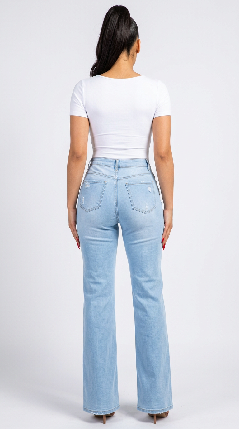 Women’s High‑Rise Flared Jeans – Vintage Cool | Fashion Jade Pants Fashion Jade 3 Blue