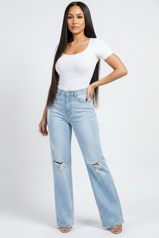Women’s High‑Rise Flared Jeans – Vintage Cool | Fashion Jade Pants Fashion Jade 5 Blue