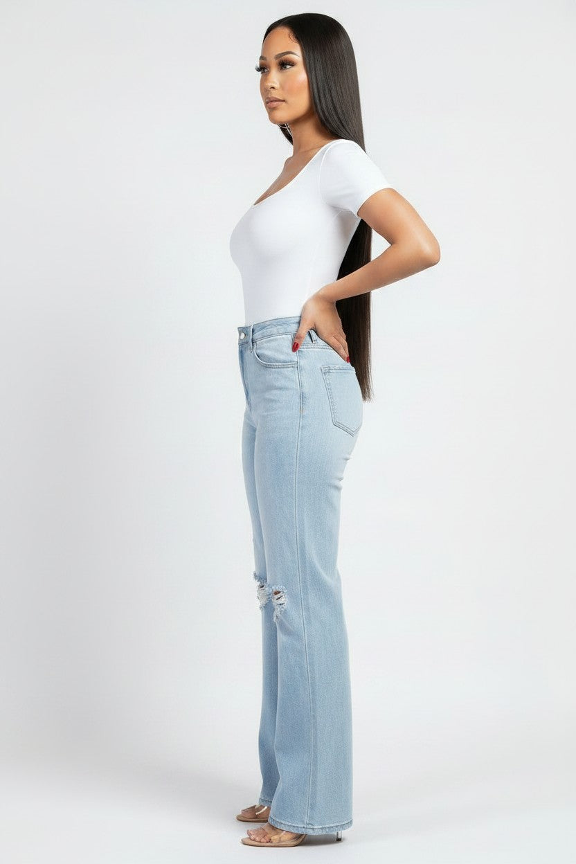 Women’s High‑Rise Flared Jeans – Vintage Cool | Fashion Jade Pants Fashion Jade 1 Blue