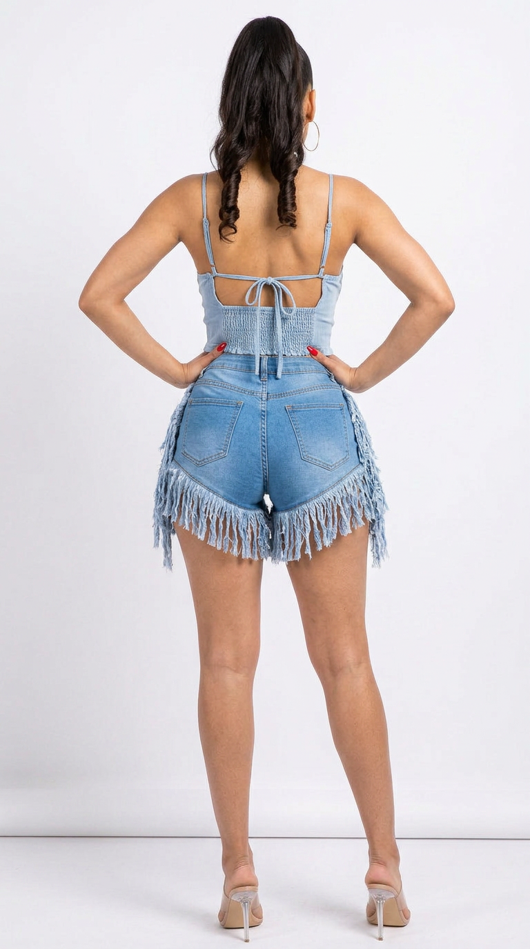 Women’s Fringe Denim Shorts – Boho Edge | Fashion Jade Shorts Fashion Jade