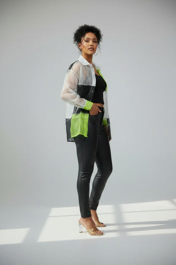 Women's Sheer Checkerboard Blouse | Fashion Jade Shirts & Tops Fashion Jade