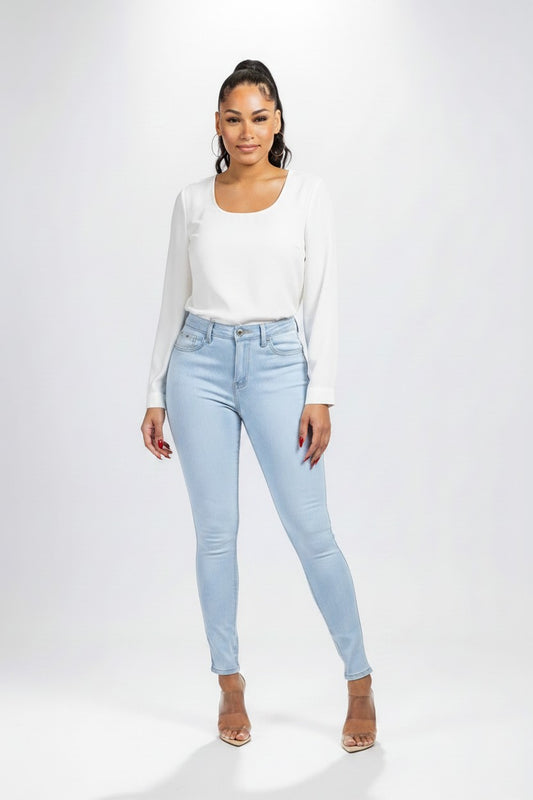 Women’s Light Wash Skinny Jeans | Fashion Jade Pants Fashion Jade 0 Blue