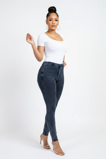 Women’s Sparkle Denim Jeggings – Chic Comfort | Fashion Jade Pants Fashion Jade