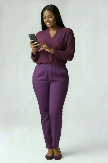 Women's Plus Size Rayon Stretch Skinny Pants | Fashion Jade Pants Fashion Jade Purple X-Large