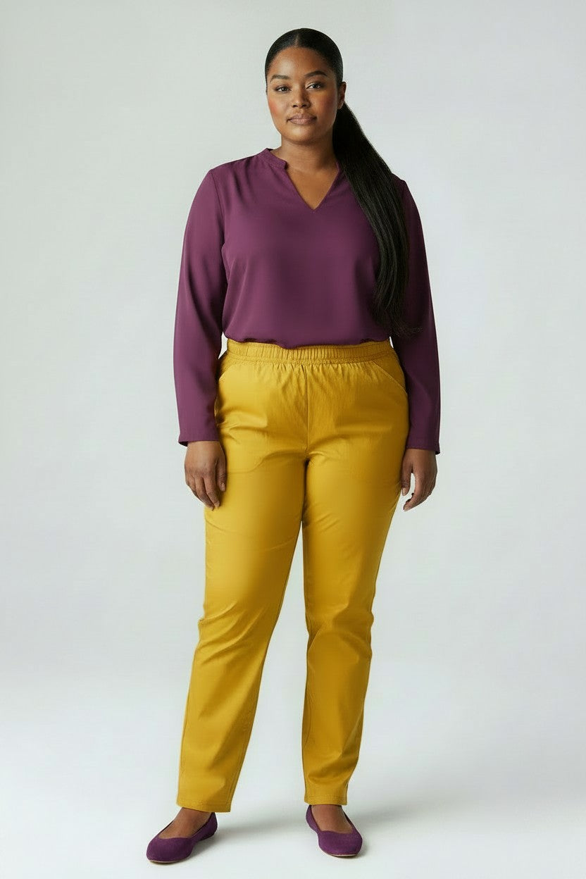 Women's Plus Size Rayon Stretch Skinny Pants | Fashion Jade Pants Fashion Jade Yellow X-Large