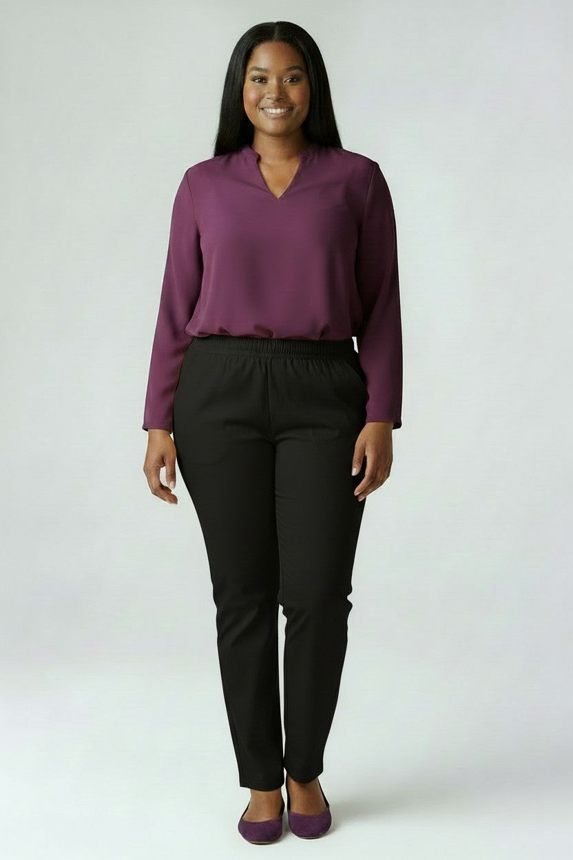 Women's Plus Size Rayon Stretch Skinny Pants | Fashion Jade Pants Fashion Jade Black X-Large