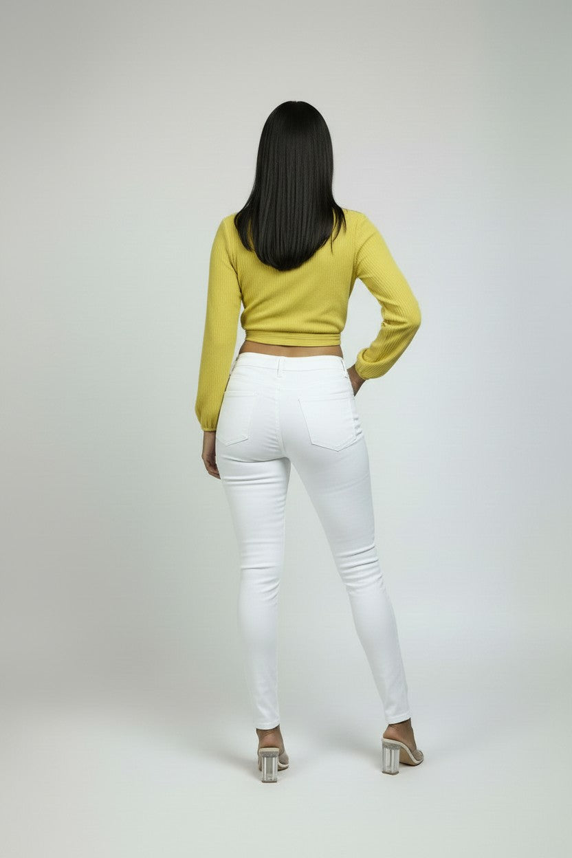 Women’s Crop Tie Long Sleeve Blouse | Fashion Jade Shirts & Tops Fashion Jade