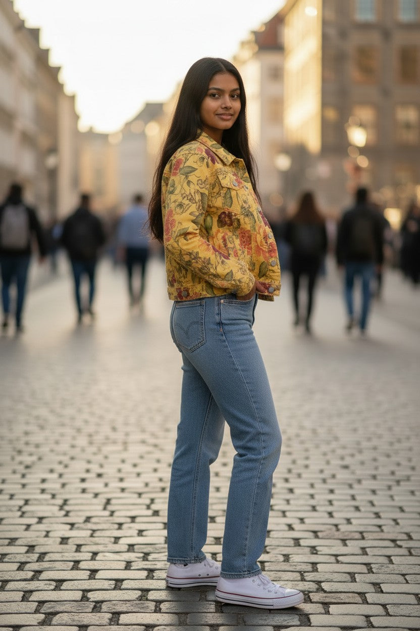 Women's Reversible Tropic Jean Jacket | Fashion Jade Jacket Fashion Jade