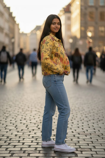 Reversible Tropic Jean Jacket Jacket Fashion Jade