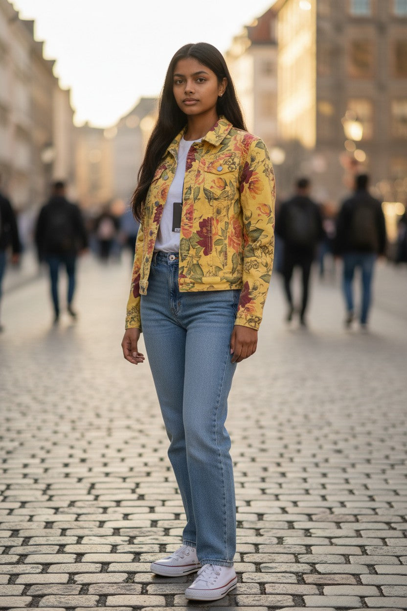 Women's Reversible Tropic Jean Jacket | Fashion Jade Jacket Fashion Jade