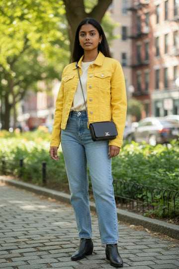 Women's Reversible Tropic Jean Jacket | Fashion Jade Jacket Fashion Jade Small Yellow