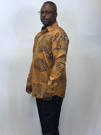 Big Cat Button Up Shirts - Men's Animal Print Shirt | Fashion Jade Shirts Fashion Jade