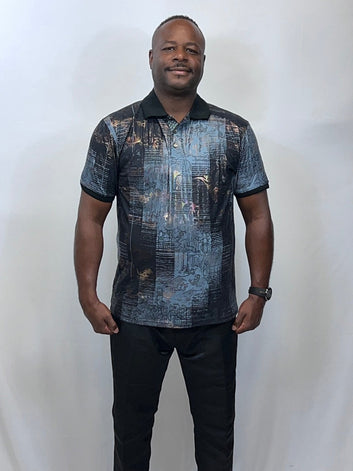 Pattern Polo Shirt - Men's Casual Polo | Fashion Jade Shirts Fashion Jade Blue Small