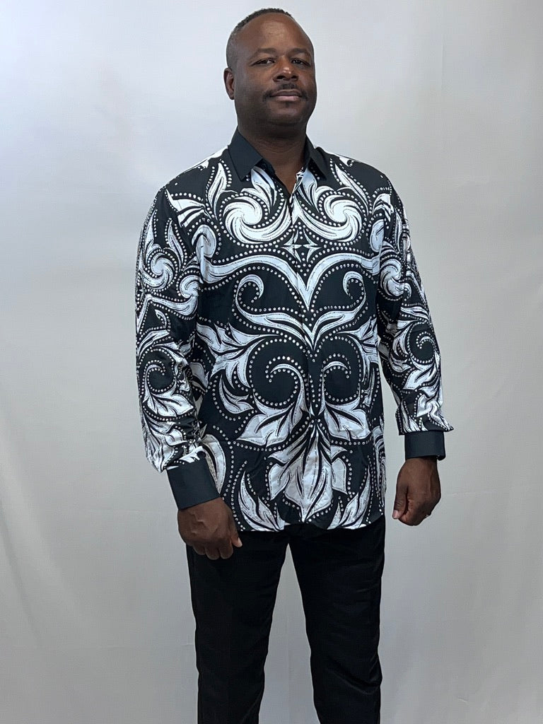 paisley print button up shirt 2