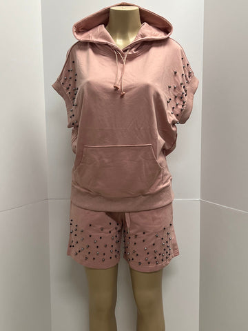 Pearl Embroidered Shorts Set Outfit Sets Fashion Jade