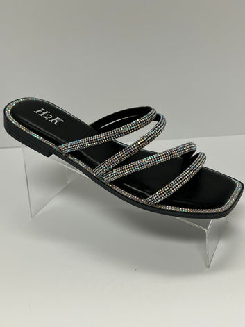Rhinestone Strap Sandals - Sparkle Sandals | Fashion Jade Shoes Fashion Jade 5 Black
