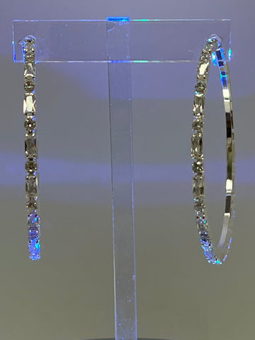 Rhinestone Hoop Earrings Earrings Fashion Jade