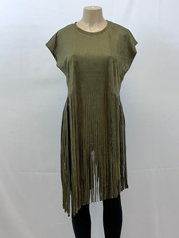 Fringe Tunic - Boho Women's Top | Fashion Jade Shirts & Tops Fashion Jade Small Dark Olive