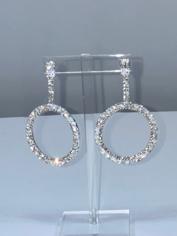 Circle Drop Rhinestone Earrings Earrings Fashion Jade