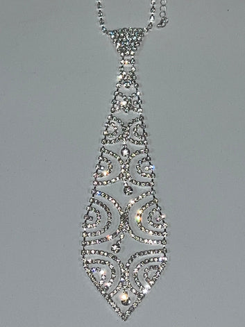 Women’s Crystal Necktie Statement Necklace | Fashion Jade Necklaces Fashion Jade Silver